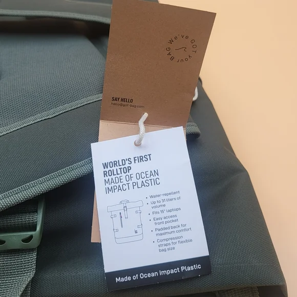 GOT BAG - ROLLTOP Backpack, Hiking & Travel with a 15" Laptop Sleeve, Eco... - Picture 6 of 15